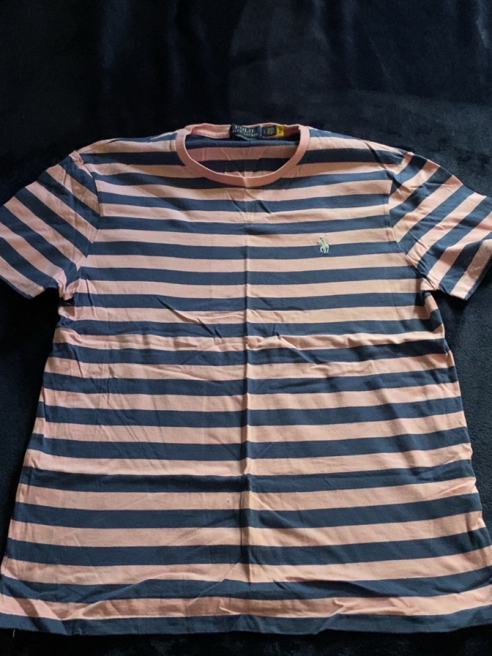 Polo by Ralph Lauren Navy & Pink Striped Crew Tee